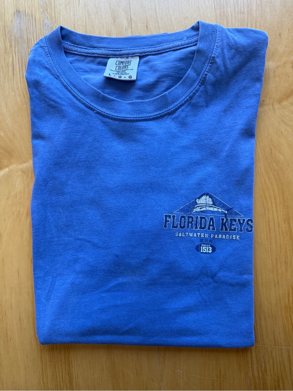Comfort Colors Florida Keys Saltwater Paradise Graphic Tee Blue Large